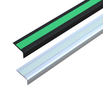 Preview: Anti-Rutsch-Treppenkanten-Profil Aluminium Nachleuchtend, selbstklebend